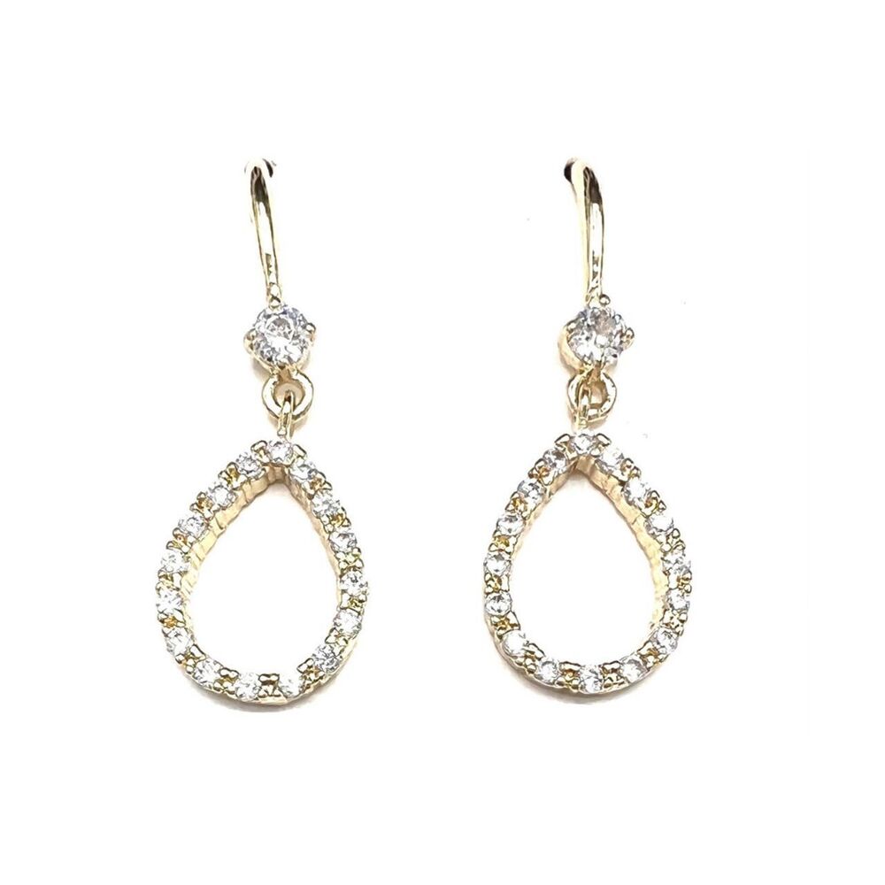 211A. Swarovski Elements Crystals Gold Dangle 1” Earrings